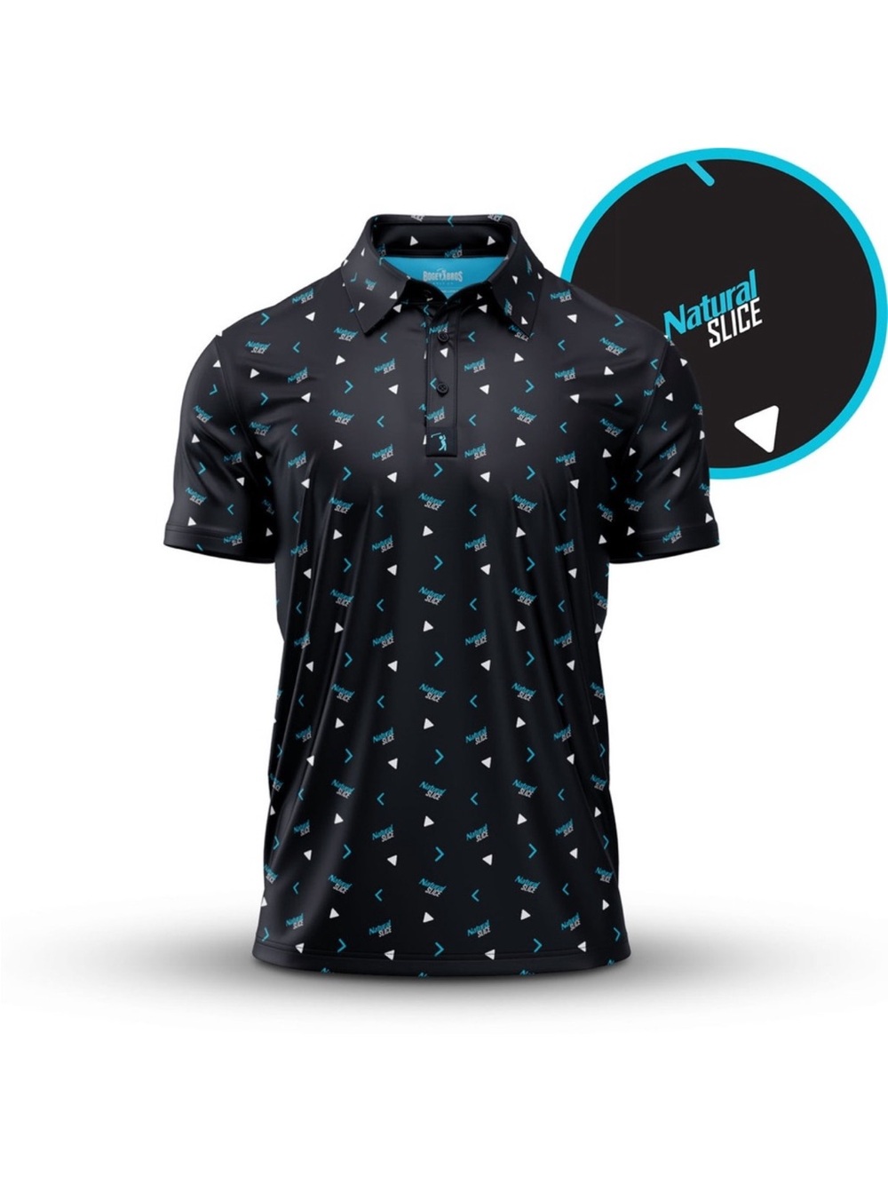 Bogey Bros Natural Slice Golf Polo Mens L Black Stretch Performance Shirt